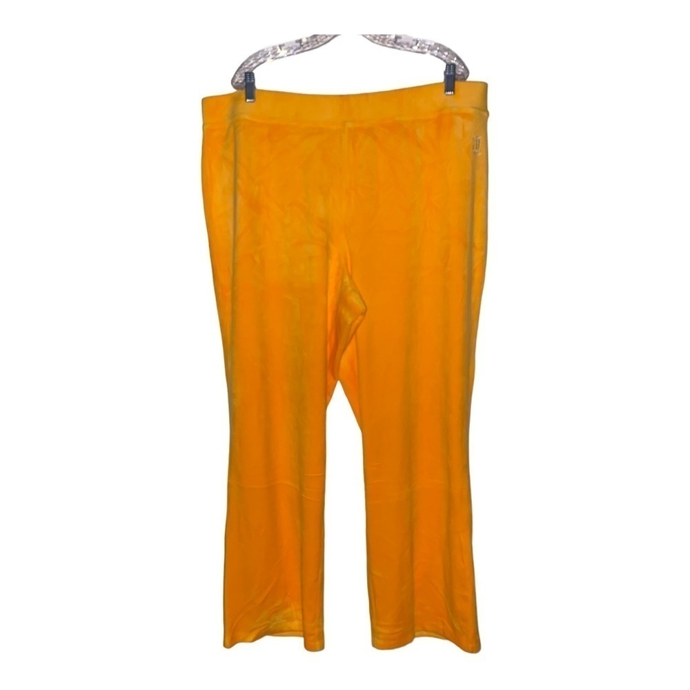 Juicy Couture X Olay Burnout Velour Wide Leg Tracksuit Pant Women 4X NEW Stretch